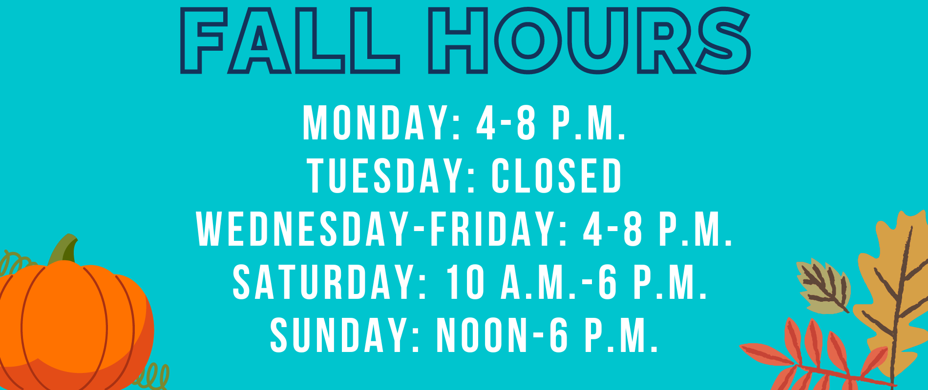 Fall hours at the cove